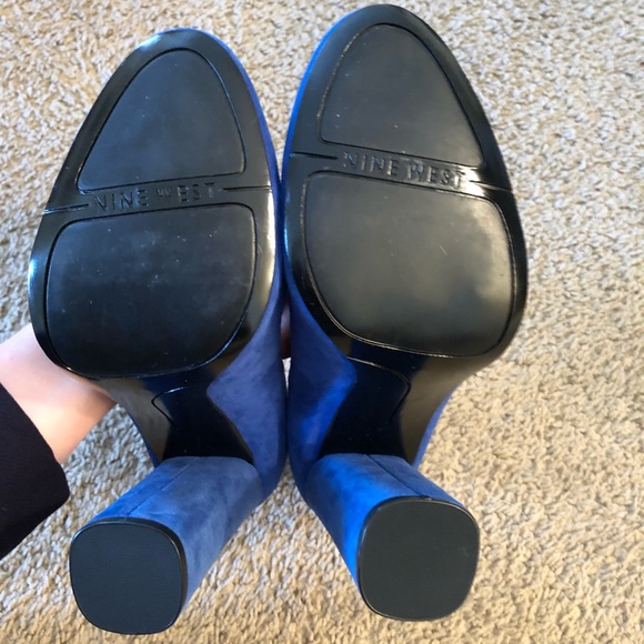 Nine West Royal Blue Suede Heels - Picture 5 of 8